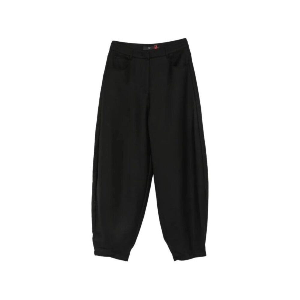 Hui Milano Women Black Wool Cuffed Pants